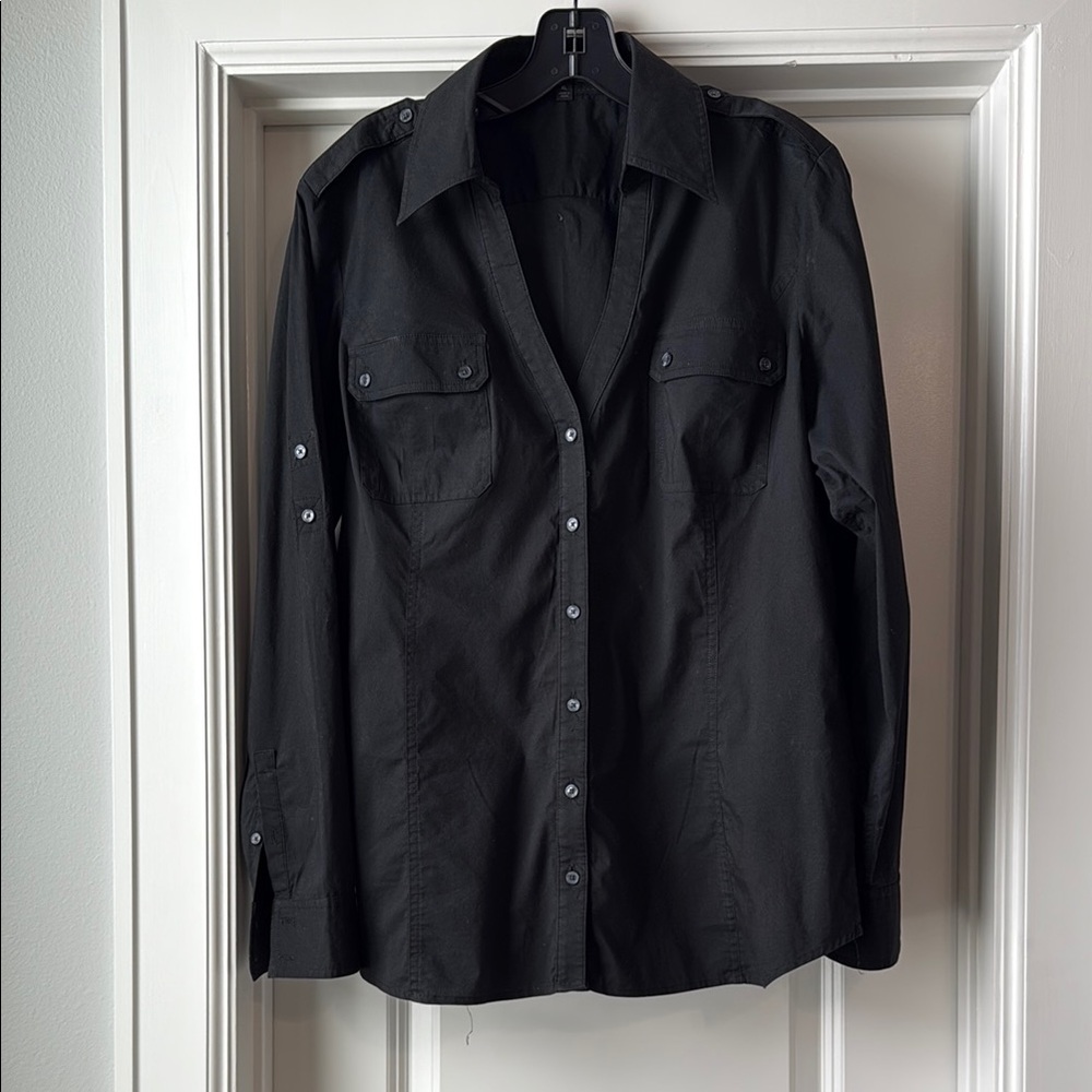 Women’s Black Buttondown Shirt